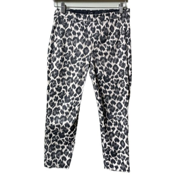 J.Crew Martie Pant Leopard Print Trouser Size 2P - Picture 1 of 5